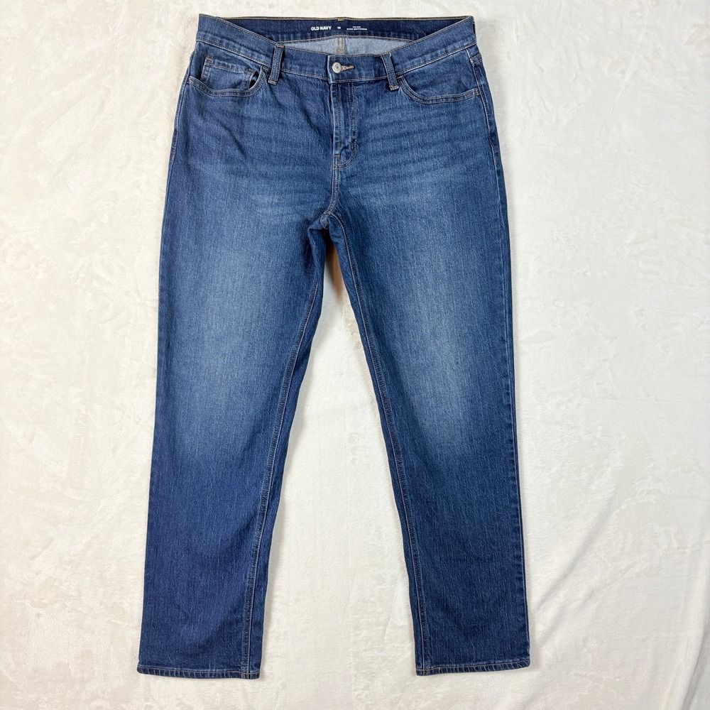 Old Navy Wow Boyfriend Jeans Womens‎ 10 Blue Excellent Mid Rise Straight Leg
